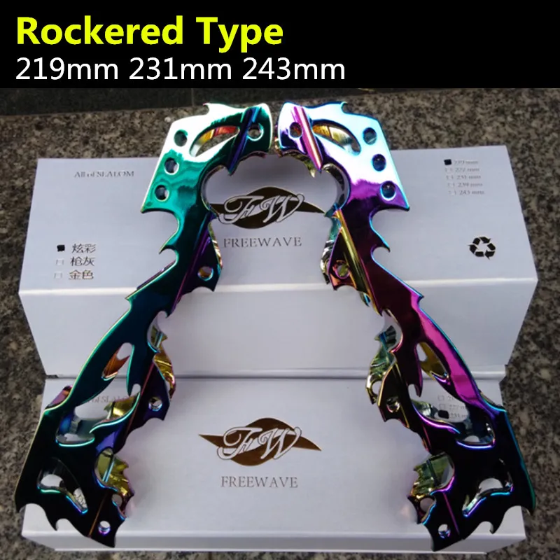 

Slalom FSK Skating Frame with 219mm 231mm 243mm Inline Skates Frame Rockered Rainbow Colorful Base with Screws gift