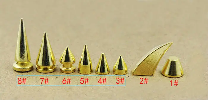 Gold Rivets For Leather Craft Studs and Spikes For Clothes Thorns Patch To Shoes Punk Garment Rivets Tachas Para Ropa