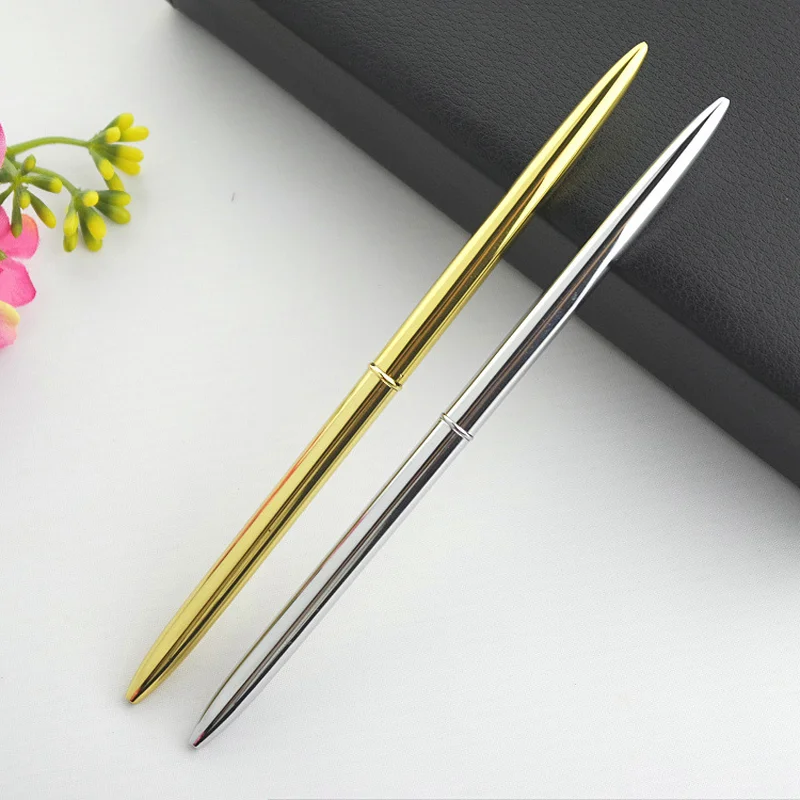 1 Pcs Creative High Quality Slender Stainless Steel Rod Metal Ballpoint Pen Student Gift Stationery Office & School Supplies