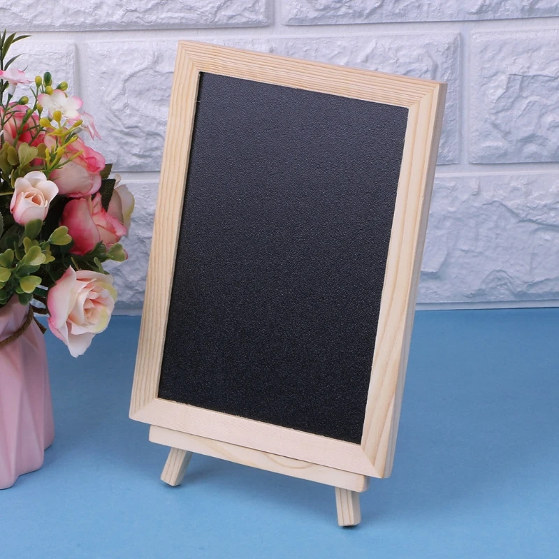 Wood Tabletop Chalkboard Double Sided Blackboard Message Board Children Kids Toy