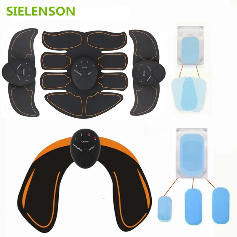 With Extra Gel Pads EMS Hip Wireless Muscle ABS Stimulator Smart Fitness Abdominal Muscle Trainer Body Slimming Massager