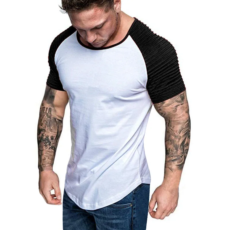 Men T-Shirts 2023 Summer New Raglan Short Sleeve T Shirt Men Slim Fit Tops Tees Casual Solid Streetwear T Shirts Mens Clothing