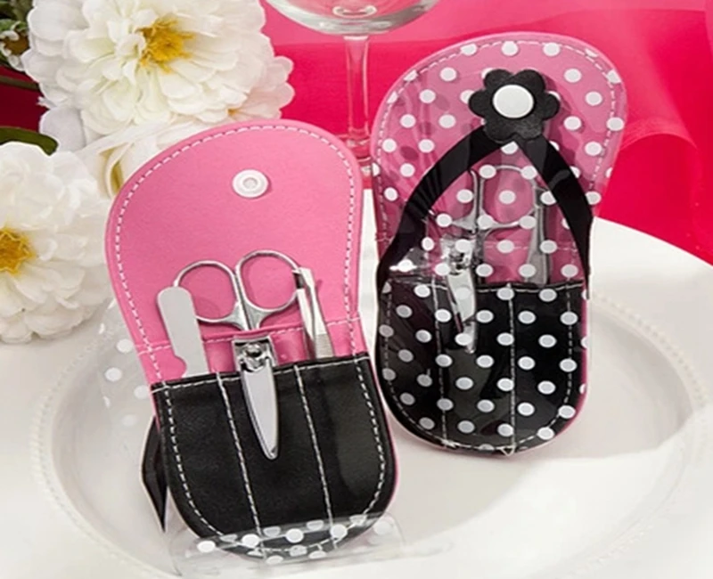 50sets/lot  Flip Flop Manicure Set Nail cutter Bridal & Wedding Shower Beauty Sets Wedding Favors Gift For Guest