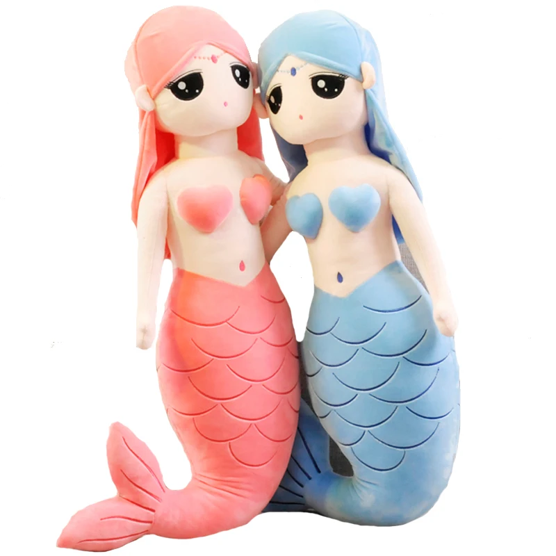 

Dorimytrader Kawaii Soft Mermaid Plush Doll Big Stuffed A fairy tale Sea-maid Toy for Girl Gift Wedding Deco 31inch 80cm