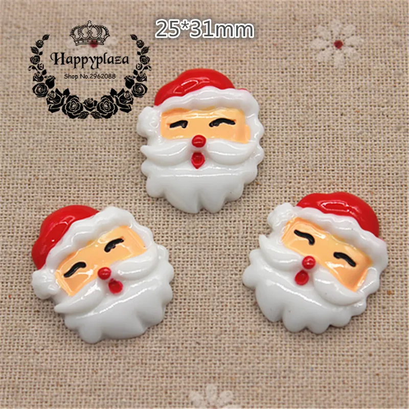 10pcs Resin Chrismas Santa Claus Flatback Cabochon Miniature Art Supply Decoration Charm Craft,25*31mm