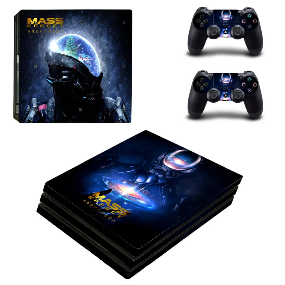 Efek Massa Andromeda PS4 Pro Stiker Kulit untuk Sony PlayStation 4 Pro Konsol dan Pengendali PS4 Pro Stiker Kulit Decal