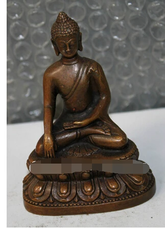 

Copper Brass CHINESE crafts decor ation Asian Tibet Tibetan Buddhism Purple Bronze Seat Shakyamuni Sakyamuni buddha