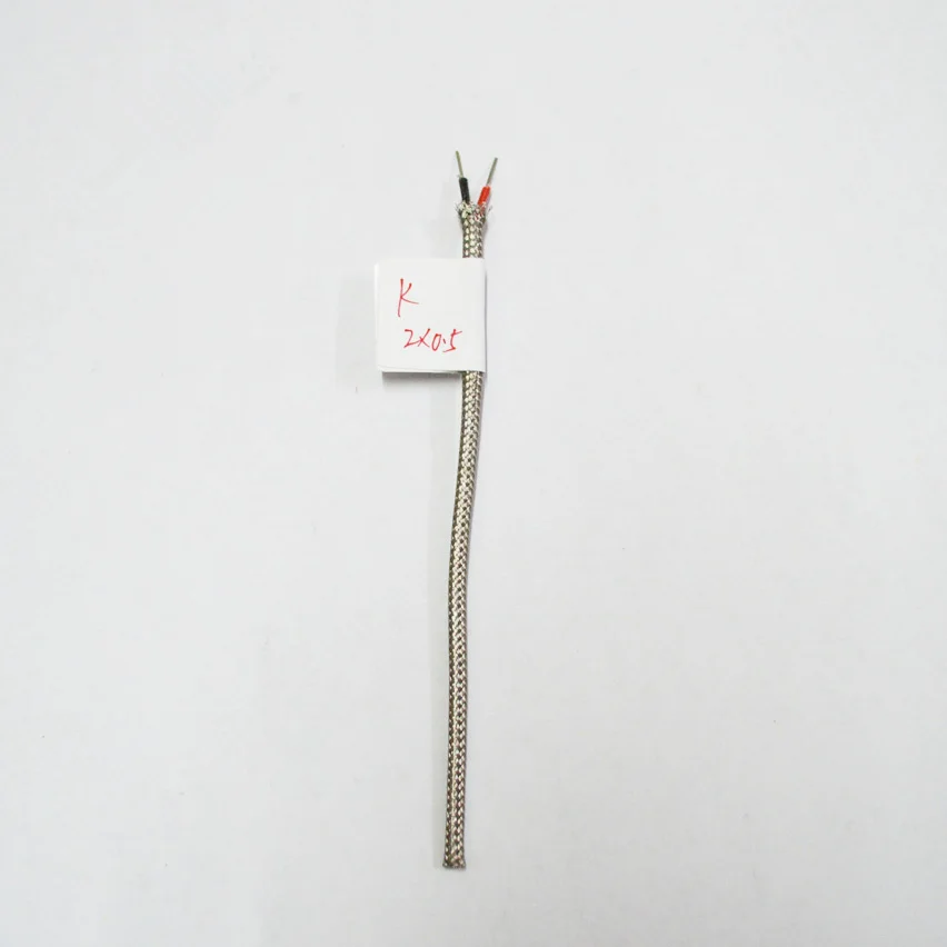 Free Ship 10M K Type Temperature Sensor 2*0.5mm THERMO-COUPLE WIRE Metal Net Stainless Steel Wire Sheilding Thermocouple Wire