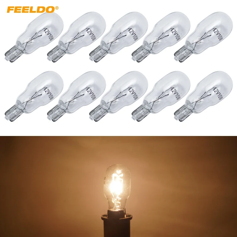 

FEELDO 30Pcs Car T13 Wedge 12V 10W Halogen Bulb External Halogen Lamp Replacement Dashboard Bulb Light #FD-1309