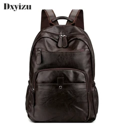 Casual Fashion Men Backpack Waterproof Pu Leather Travel Bag Man Large Capacity Teenager Male Mochila Laptop Backpacks