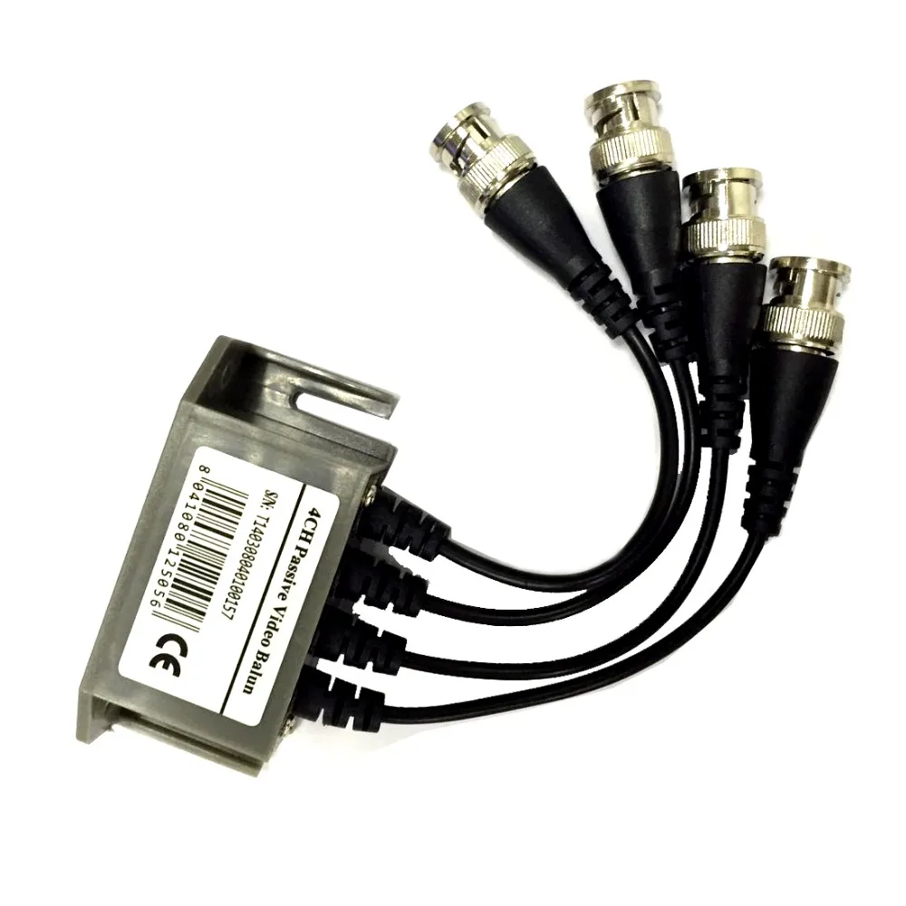 AZISHN 4CH HD Passive Video Balun Transceiver BNC To UTP RJ45 CCTV Via Twisted Pairs for AHD TVI CVI Camera DVR CCTV System