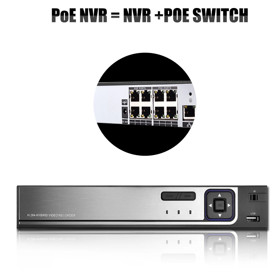 BESDER H.265 CCTV PoE NVR Max 4K 4CH 5MP 8CH 4MP IEE802.3af 48V PoE HI3798M CCTV Video Recorder For H.265 H.264 IP Camera PoE