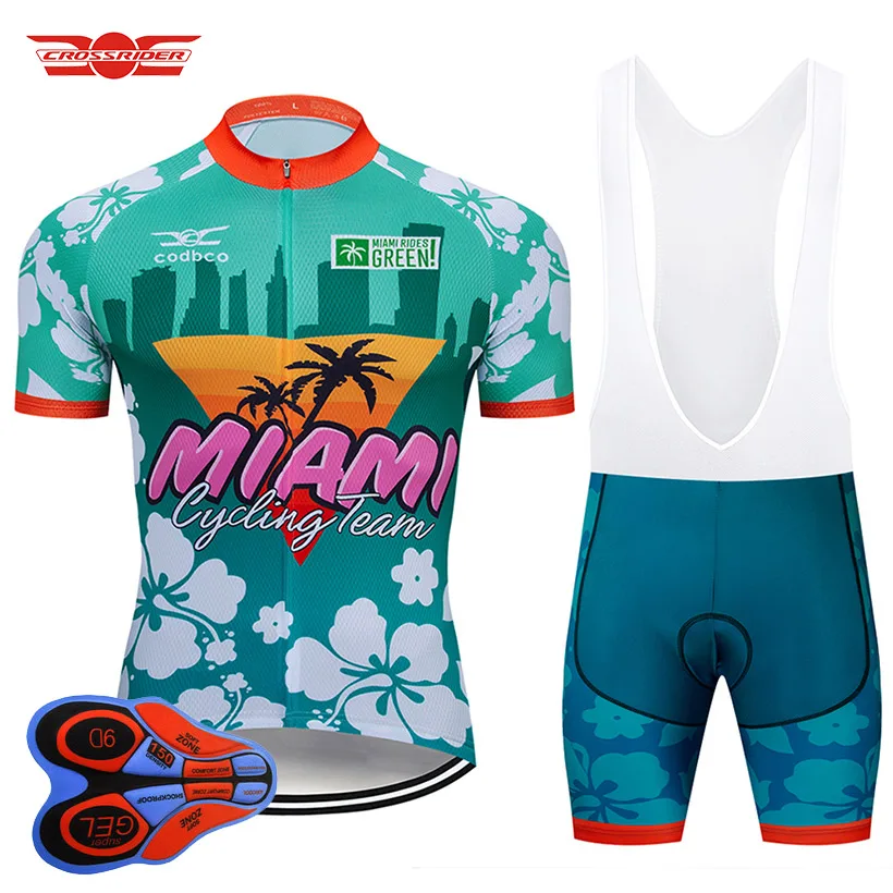 Crossrider-Conjunto de Ropa de Ciclismo para hombre, Maillot y Culotte, Maillot, Maillot, MIAMI, 2022