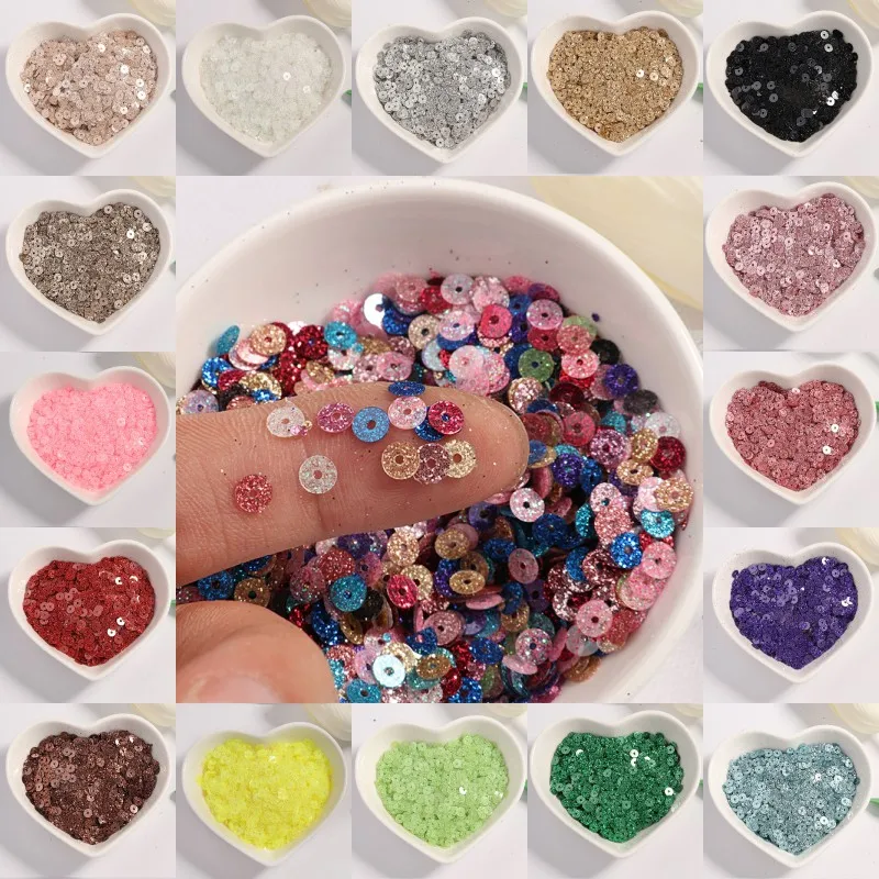 Pailettes 4mm Glitters Sequin Flat Round Loose Sequins Sewing Wedding Decoration Craft Scrapbook DIY Accessories 2000Pcs