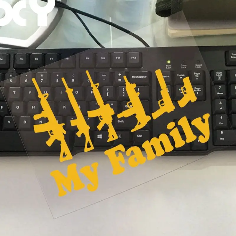 XY Car Styling Gun My Family Vinyl Sticker Decals Truck Auto Motor Sticker Decals