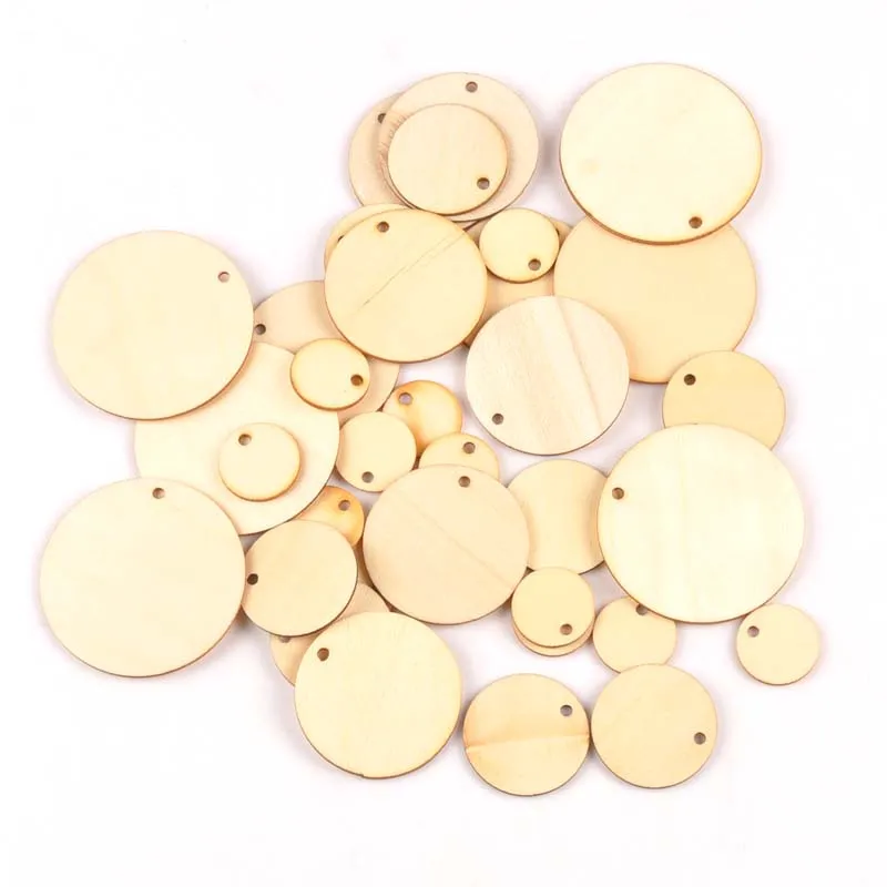 50pcs Round pattern Natural wooden charms pendant for Drop Hanging Home decoration diy embellishment Scrapbooking crafts MT2149