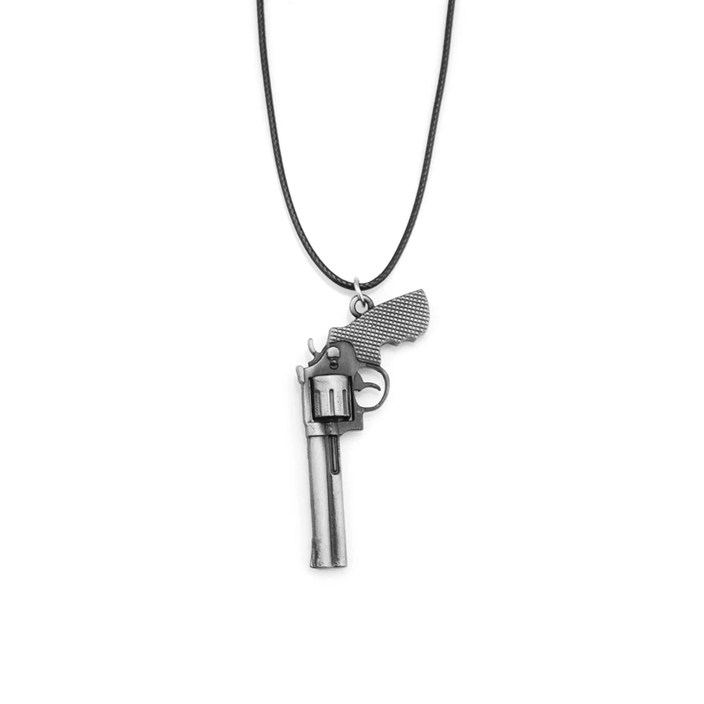 Men's Revolver Pendant Necklace Vintage Leather Chain Counter Strike Gun Necklace Male Jewelry Boyfriend Gift Souvenirs view 5
