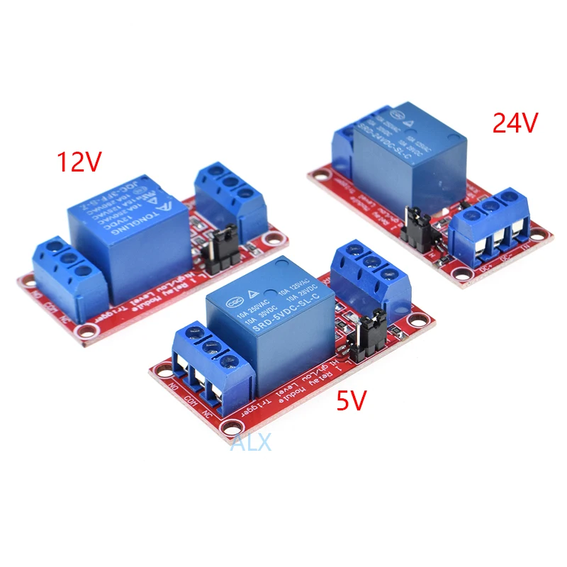 1 channel  5V 12V 24V relay module board with ptocoupler isolation high and low level trigger one channel relay expansion board