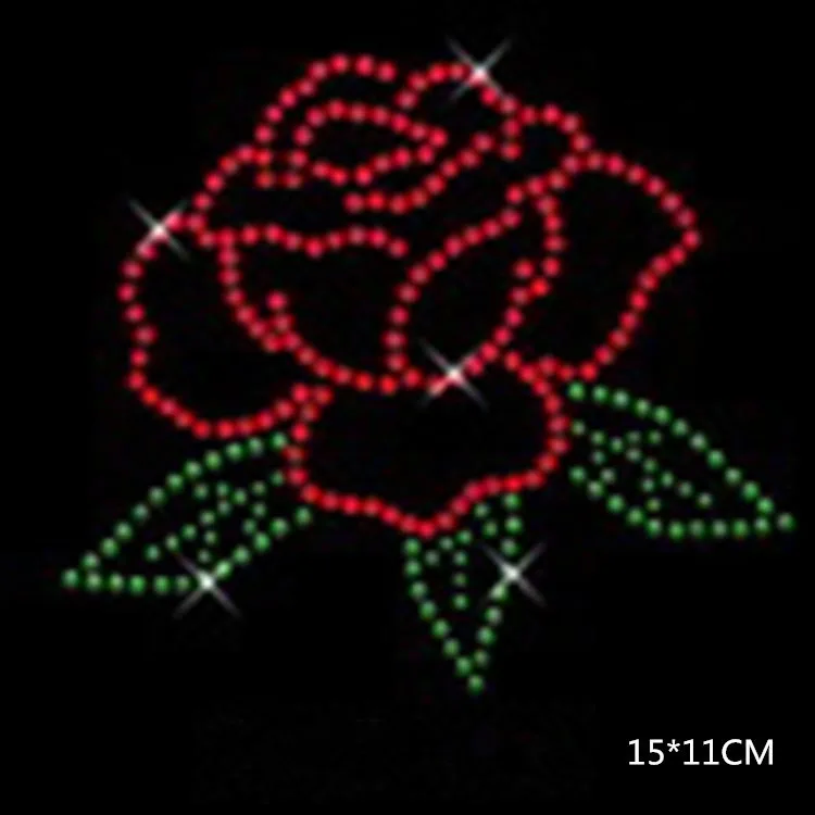 

2pc/lot Rose Pattern hot fix rhinestone motif rhinestone iron on transfers designs strass iron patches