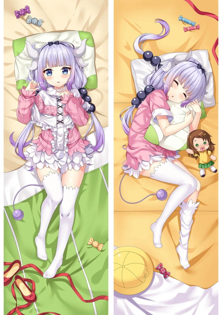 Anime Characters Miss Kobayashi's Dragon Maid KannaKamui Printed pillow covers hugging body  Dakimakura Pillowcase otaku gift