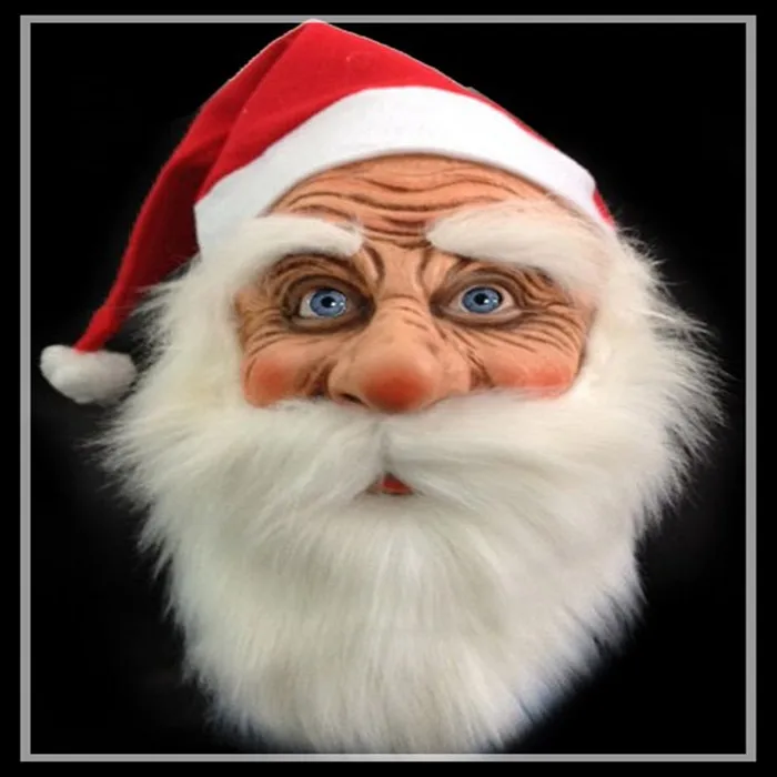 Free shipping Christmas Santa Claus mask and Father Christmas hat Makeup mask dance party Kriss Kringle masquerade masks