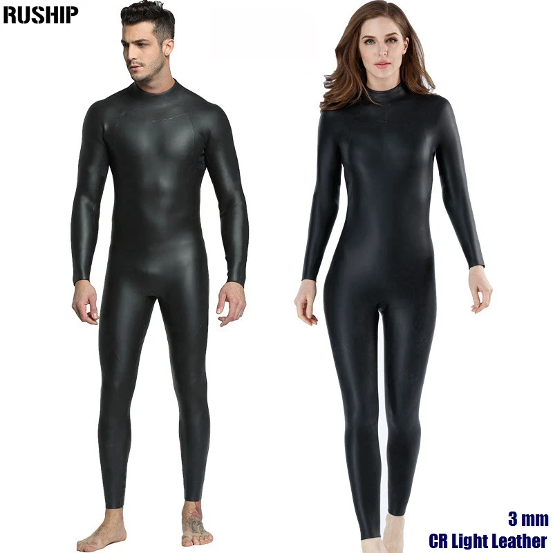 3MM Triathlon CR Light Leath Wetsuit Super Elastic Keep Warm Inside Swimsuit Smooth Neoprene Diving Suit Soft Leather Fabric