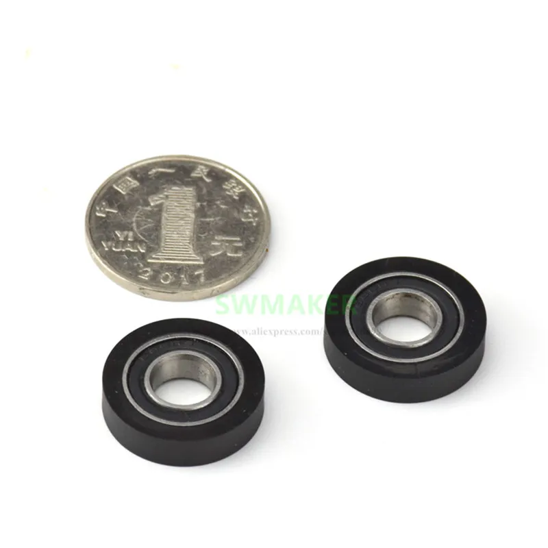 10pcs 8*21*5mm super silent polyurethane 688 pack rubber bearing, forming bearing, rolling wheel, /PU pulley