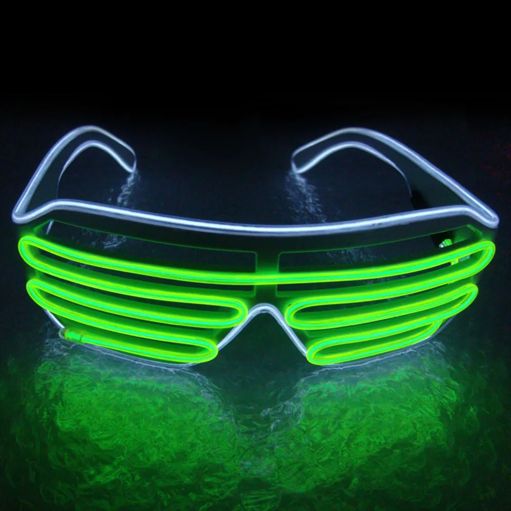 LED Light Glasses EL Wire Glasses Neon Shutter Light up Glasses with Battery Controller  Christmas Party Flashing Decoration