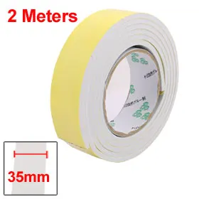 Uxcell 35mm Width 5mm Thickness EVA Single Side Sponge Foam Tape 2 Meters Length 	White, Yellow Insulation Tape 1PCS