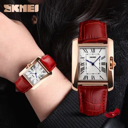 Skmei Brand Vrouwen Quartz Horloges Mode Elegante Vrouw Horloge Retro Lederen Dames Waterdichte Klok Horloges Relogio Feminino