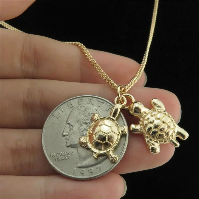 Creative Sea Animal Turtle Charms Necklaces Diy Tortoise Pendant Chain Collier For Women Party Gift Jewelry Wholesale Bulk