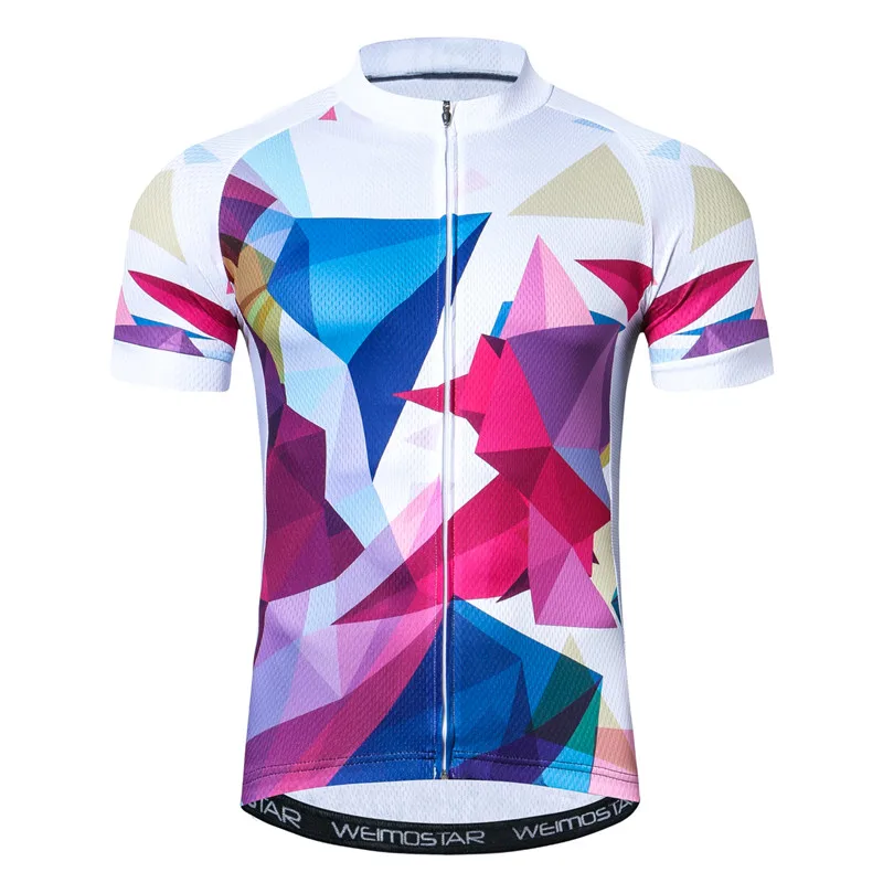 Weimostar Colorful Cycling Jersey Men Summer Short Sleeve MTB Bicycle Clothing Ropa Ciclismo Quick Dry Racing Bike Jersey Shirt