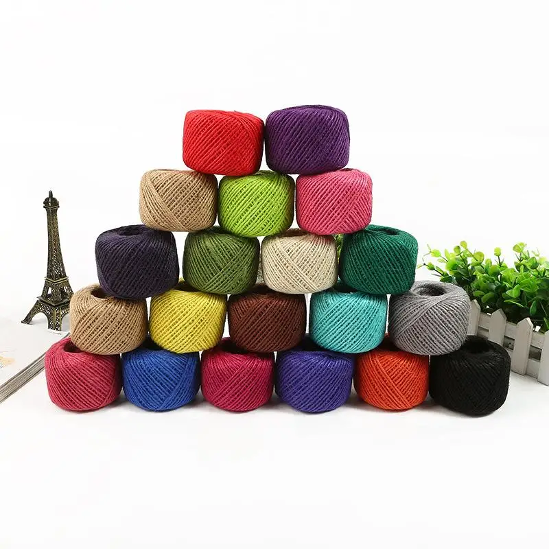 Яркий джутовый шпагат, 2 мм, 50 м, украшение для стен ручной работы, витая веревка «сделай сам», искусственная кожа, Свадебный текстиль, аксессуары для дома, шнуры