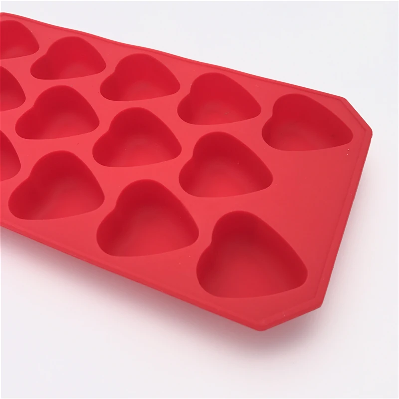 Aomily 14 Holes Romantic Heart Shaped 3D Chocolate Cake Mold Bakeware Silicone Handmade Pop Candy Pudding Muffin Icecream Mould