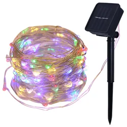 Corda da lâmpada solar 40/100 leds fio de cobre cordas luzes de fadas à prova dwaterproof água natal brinquedo solar lâmpada para jardim brinquedo solar lâmpada