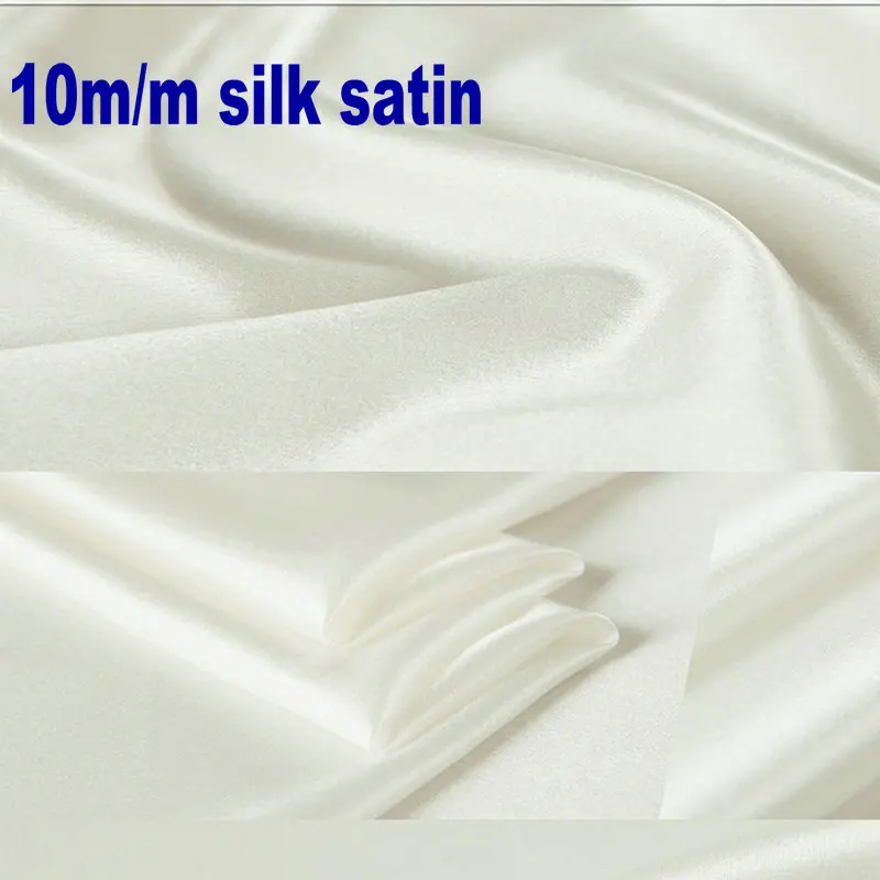 10m/m  silk charmeuse satin fabric for silk scarves nature white