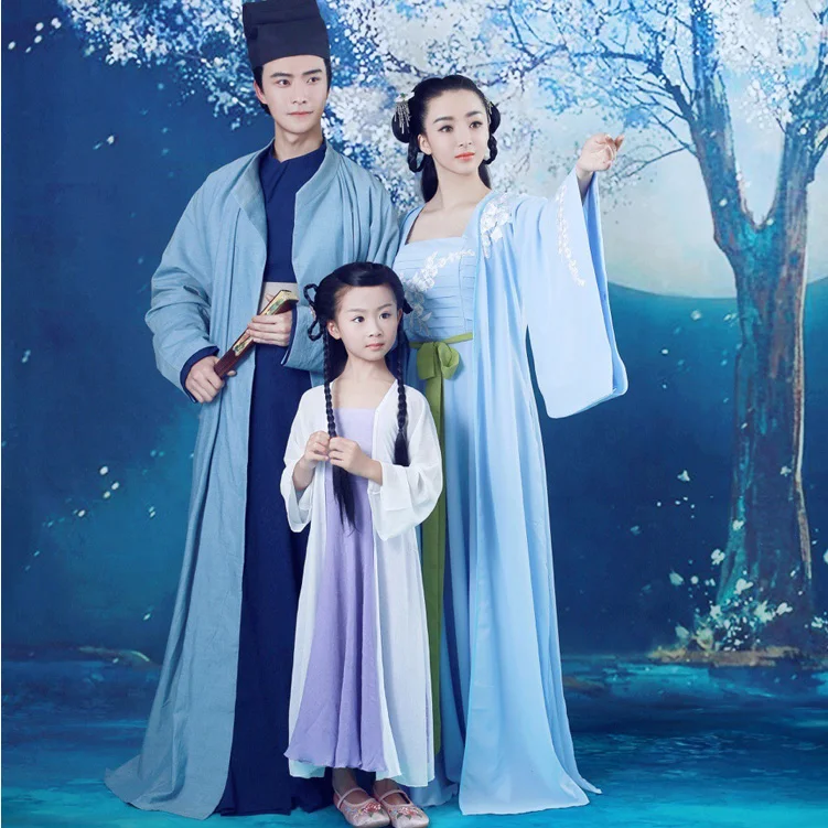 

Si Shui Nian Hua Family Photo Mum - Dad - Daughter Costume Set Parent-Child Hanfu Set Traditional Hanfu Costume