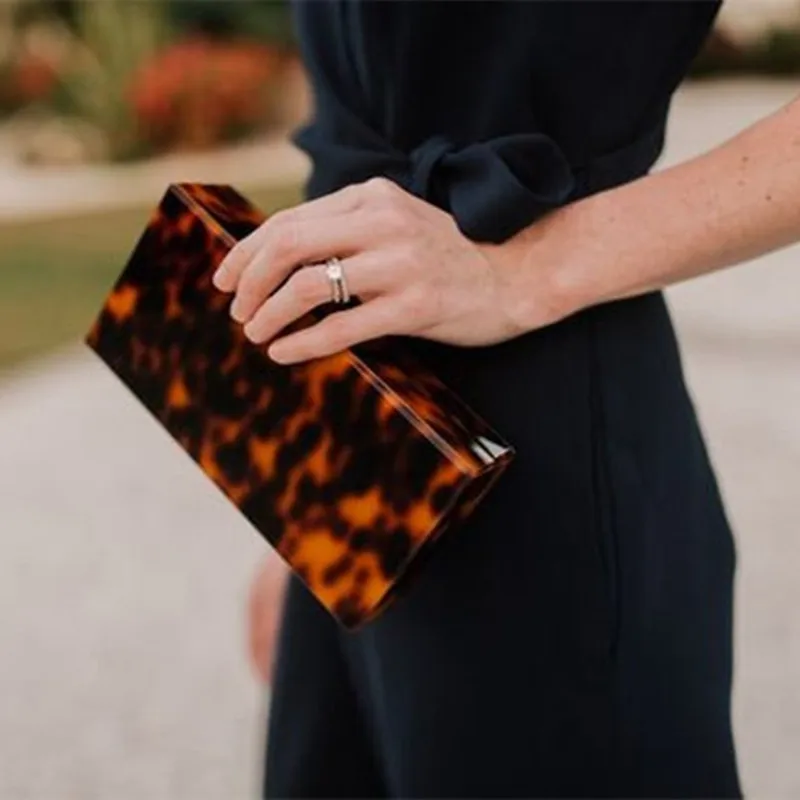 Lucite Purse Small Cross Body Bag Tortoise Acrylic Clutch Bag Tortoiseshell Box Wallet Acrylic Clutch Tortoise Cluthes