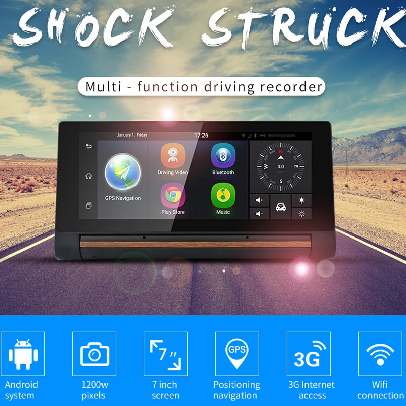 Newest IPS Car DVR 5.0 Android Touch Screen + ROM 16GB+Europe GPS Navigation