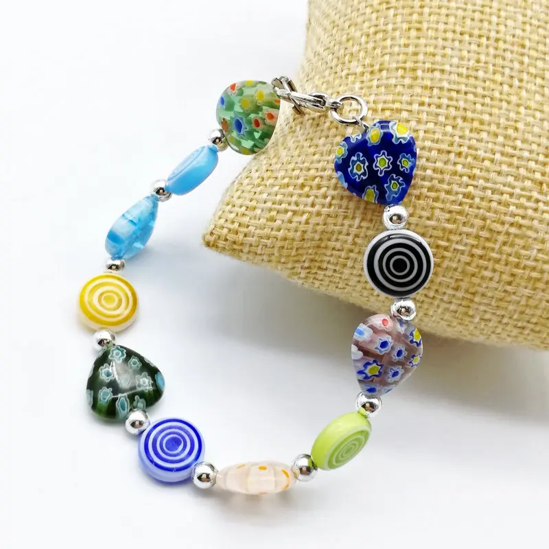 3 PCS Color Paint Glass Bracelet DIY Handmade Murano