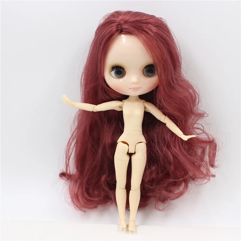 Mitte Blyth puppe joint körper Wein rot haar keine pony 1/8 20cm geeignet für spielzeug Neo BJD kostenloser versand no.12532