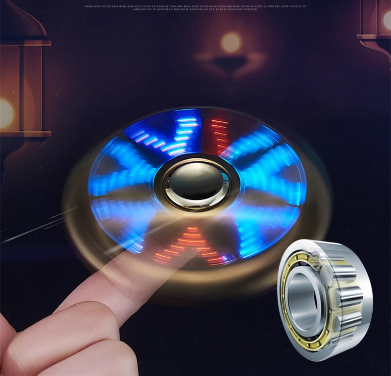 Dual Arc USB Lighter Gyro Toy Fingertip Lighter Hand Spinner Charging Windproof Rechargeable Electronic Plasma Free Laser Name