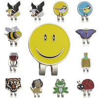 Golf Ball Bottle Cap Clip Alloy Butterfly Marker Mark with Magnetic GOG Fly Crawl Smiling Face Eagle Ladybug Bird Frog Tiger
