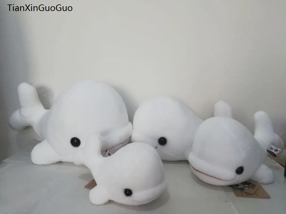 

lovely white cartoon dolphin plush toy soft dolls one set/4 different sizes together christmas gift s2137