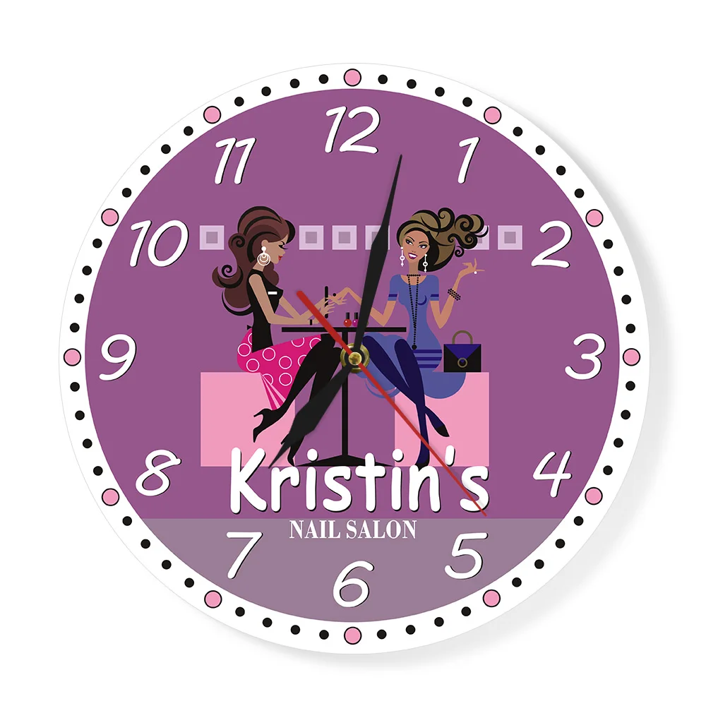 Nail Tech Modern Wall Clock Beauty Salon Spa Art Decor Printed Personalised Wall Clock Manicurist Salon Custom Technician Gift