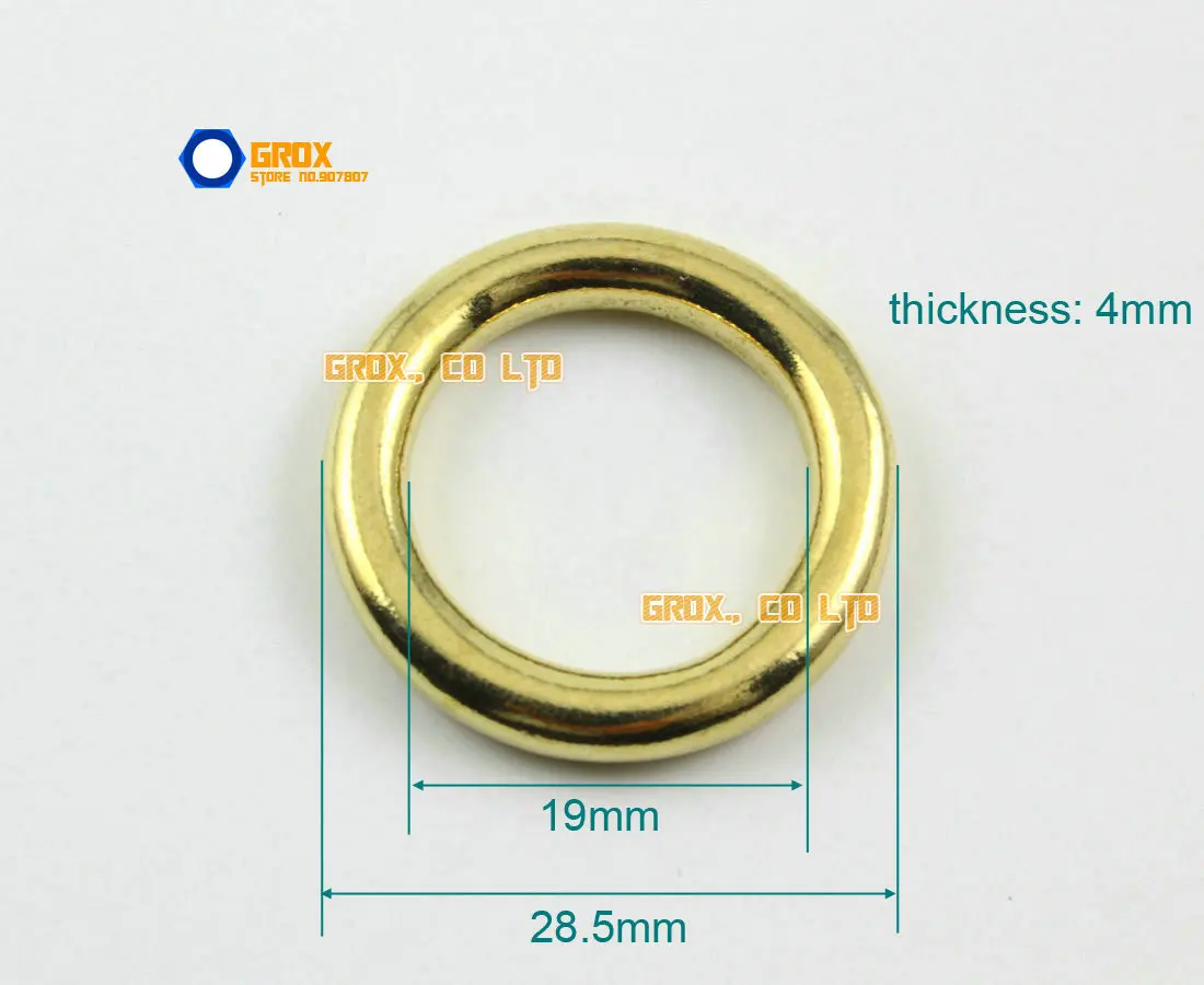 10 Pieces 19mm Solid Brass O Ring For Purse Bag Handbag Strap