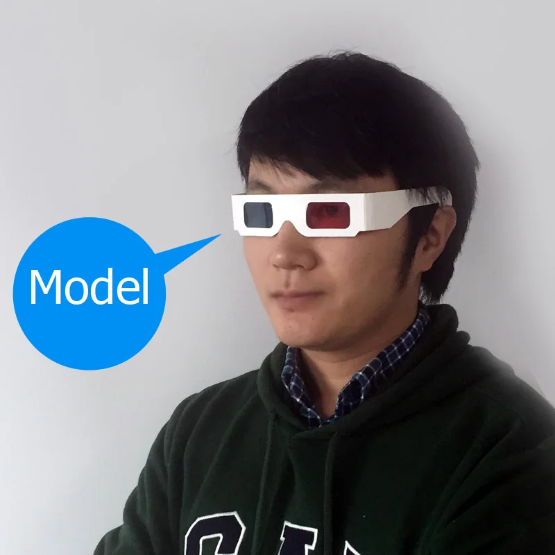 AUN-gafas 3D sencillas para proyector LED AUN, lentes azules y rojas