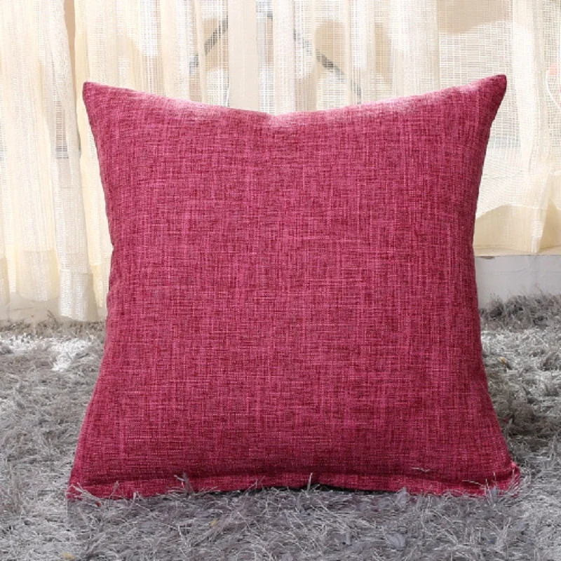 Solid Linen Sofa Waist Cushion Cover 40*40/45*45/50*30/50*50/55*55/40*60cm Throw Pillowcase Office Home Decor Pillow Case Cojine