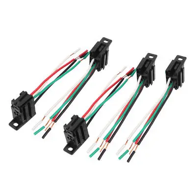 

DC 12V/24V 4-Pin Relay Socket Harness Holder Connector 5pcs for Car Truck