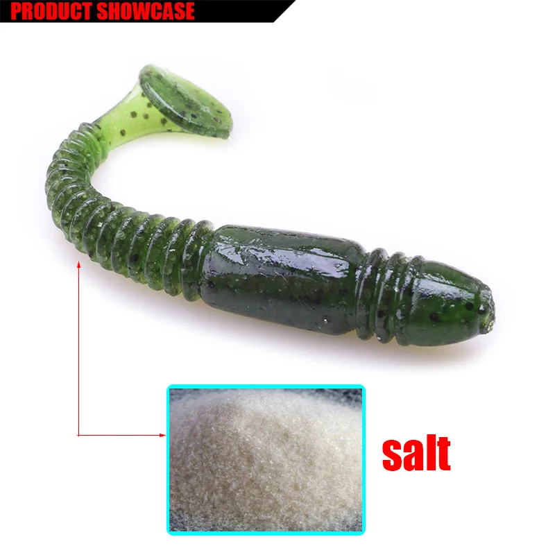 10 Pcs Worm Silicone Soft Lures 7.5cm 3.2g Wobblers Swimbait Artificial Rubbe Salt with Fishy Odor for Carp Bass Fishing Bait image 4